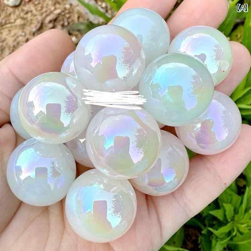 アクセサリー 素材 20 mm 発光 マベ 細 粒 キラキラ ラウンド ビーズ カラフル サンシャイン DIY ブレ..