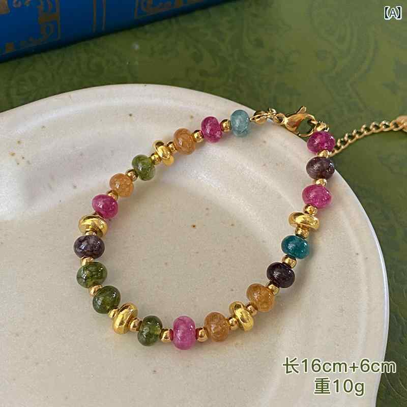 トルマリン ドーパミン ネックレス ビーズ トルマリン 天然 石 鎖骨 ネックレス 2024 新しい ホット スタイル ハイ エンド ライト ラグジュアリー ニ...