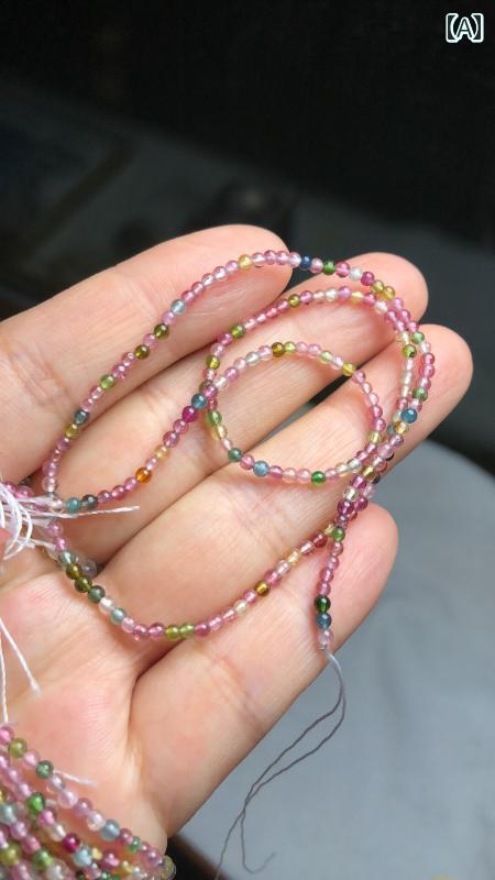 トルマリン DIY ルース ビーズ 天然 キャンディ トルマリン ブルー トルマリン スイカ 原石 角 砂糖 グラデーションカラー マルチ サークル ブレスレッ...