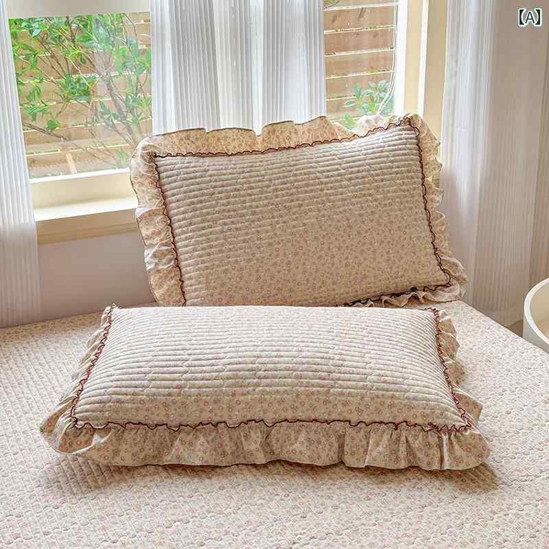 枕 カバー 新しい フランスの レースの キルティング ホーム 寝具 快適な 枕 カバー、 学生 寮の小さな 新鮮な シングル 枕 カバーの ペア