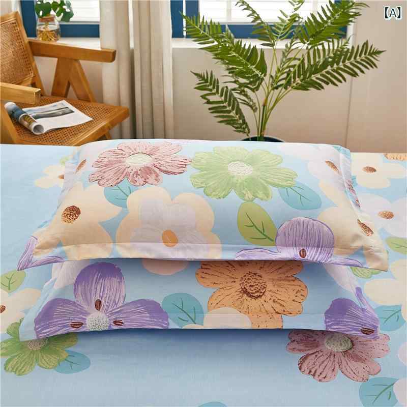 枕 カバー 純 綿 枕 カバー、 ダブルと シングルの 学生 寮用 48 x 74 cm 大人用 枕 カバー 2枚 / ペア