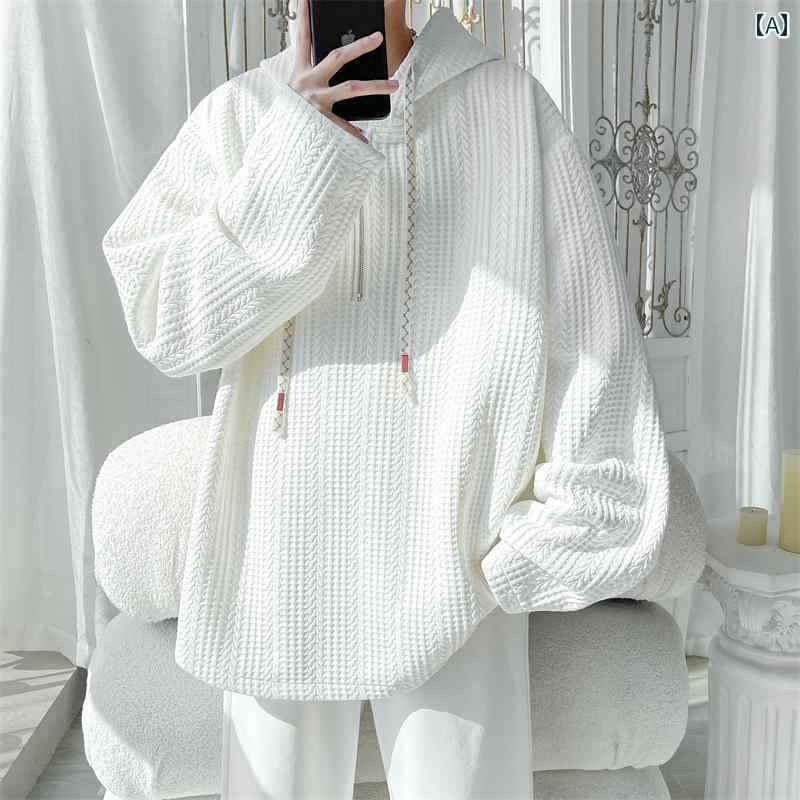 パーカー ハイ ストリート ハーフ ジップ フード 付き スウェットシャツ メンズ ハイ エンド テクスチャー ジャカード トップ 秋 アメリカン ヘビー プル...