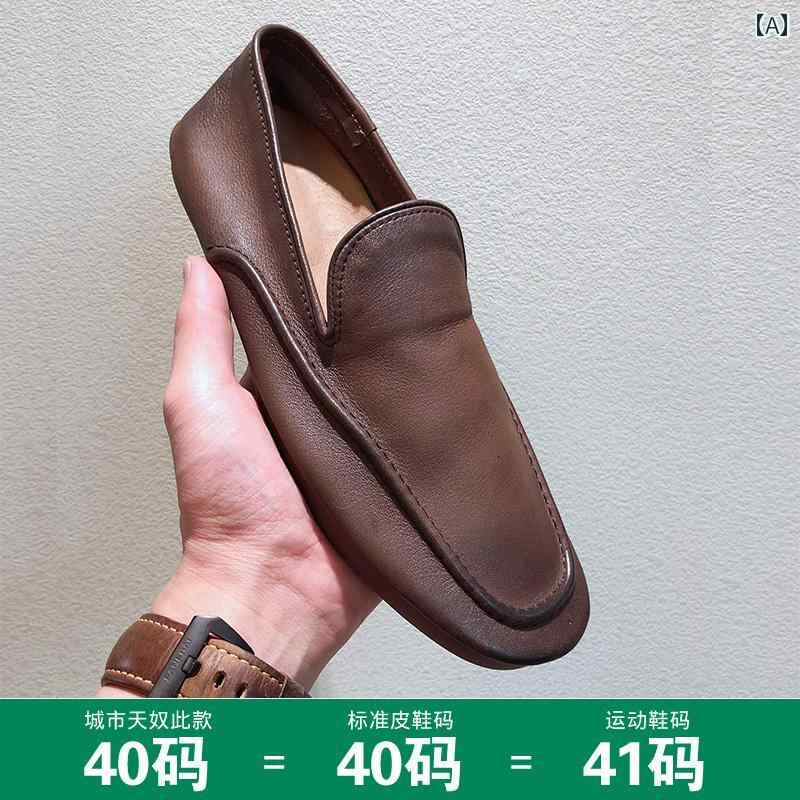 ローファー メンズ シューズ 男性用 本 革 ビジネス カジュアル スリッポン シューズ、 通 気性と 汎用..