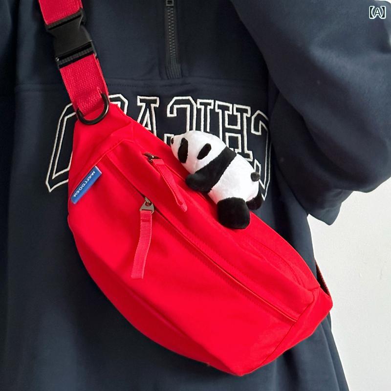 メンズ ショルダーバッグ レッド クロス ボディ ダンプ リング バッグ 2024 新しい シングル ショルダーバック パック メンズ スモールバッグ レディース ウエスト バッグ メンズ ショルダーバッグ スポーツ