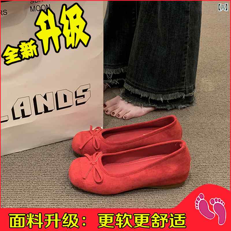 ダンス シューズ フレンチ ボウの ラウンドトゥ バレエ シューズ、 フェアリー シューズ、 フラットボトムの ジェントル イブニング シューズ、 夏の 新作 レディース スモール シューズ