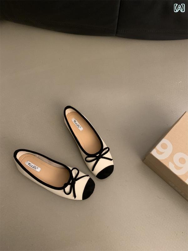 ダンス シューズ 優しい バレエ スクープ シューズ フラット シューズ フレンチ キャンディソフト 底 ..