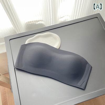 チューブ トップ 小さな 胸を 持つ 女の子の ための ストラップレスブラ、 ギャザーと 美しい 背中、 滑り止めと シームレスな ブラ、 見えない 露出 防止 チューブ トップ