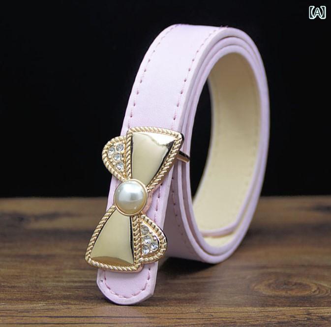 子供用 ベルト 女の子用 ホワイト ピンク プリンセス ベルト 花柄 ドレス ジーンズ ベルト 小学生