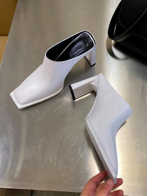 レディース ハーフ スリッパ ファッショ ニ スタ〜 レディースヒール レス スリッポン、本 革 つま先 閉じ 靴、 ヨーロッパと アメリカの 新しい ハイヒール ミュール、 ファッショナブルな スリッパ