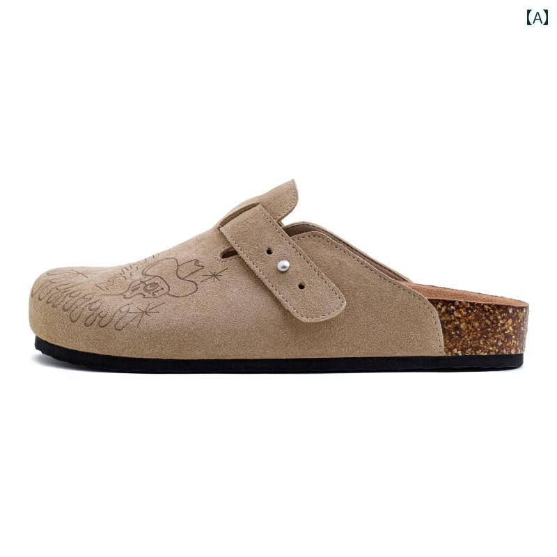 レディース ハーフ スリッパ マッデンの イラスト 版 ミュール アウトドア コルク カジュアル オープン..