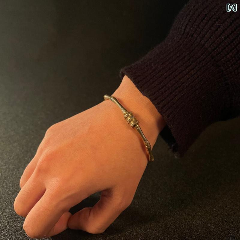 ブレスレット レディース クラシック 全国 トレンドの レトロな 蓮の 竹の ブレスレット レディース 純..