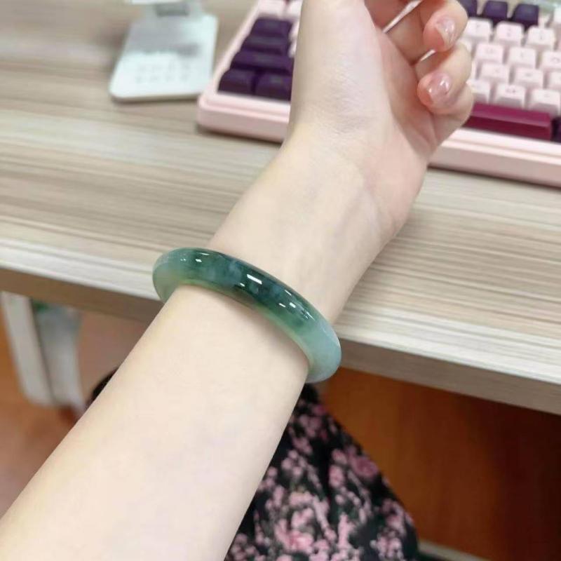 ブレスレット レディース クラシック 女性用 氷 半 山水 翡翠 ブレスレット、 ビルマ 翡翠、 氷型 オイ..