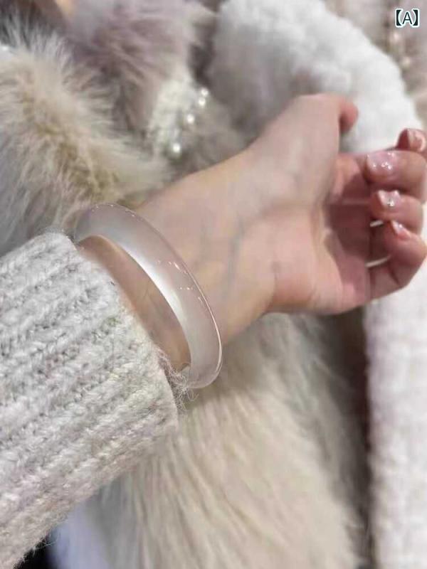 ブレスレット レディース クラシック 天然 ハイ アイス ホワイト ムーンライト ブレスレット ライチゼ..