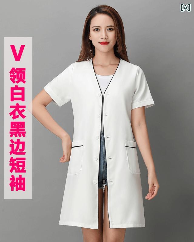 美容院 美容 師 作業 服 女性 美容 室 作業 服 レディース 半袖 高級 秋 冬 肌 管理 技術者 白衣 メンズ中 長袖 タトゥー 美容 師