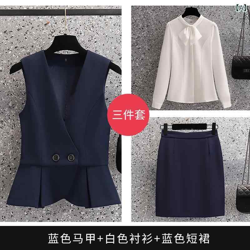 美容院 美容 師 作業 服 女性 春と 秋の 女性用 作業 服 スーツ、 プロの 気質の スチュワーデス、 ホテルの フロント、 美容院、 宝石 店、 作業 服の スカート