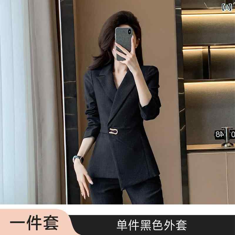 楽天SEIYUショップ美容院 美容 師 作業 服 女性 女性の ための 高級 プロフェッショナル スーツ スーツ、 春と 秋の 気質、 女神 スタイルの ホテル マネージャーの フロント デスクの 作業 服、 美容 室の 作業 服