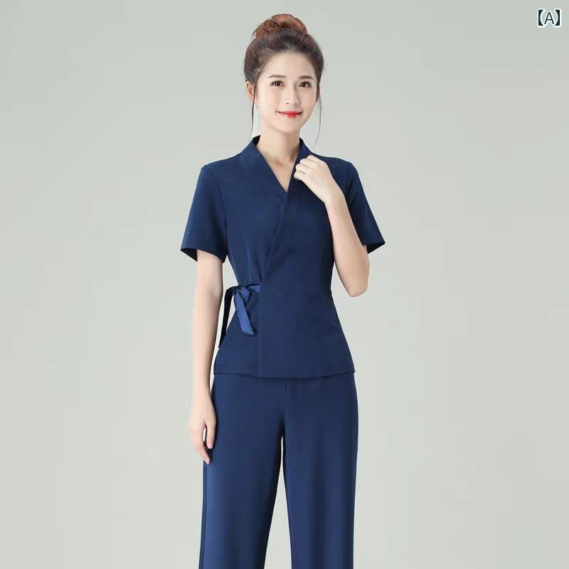 美容院 美容 師 作業 服 レディース 美容 師 作業 服 レディーススーツ マッサージ 足 湯 セラピー ファッショナブルな 気質 高級 美容院 スキン ケア 技術者 服