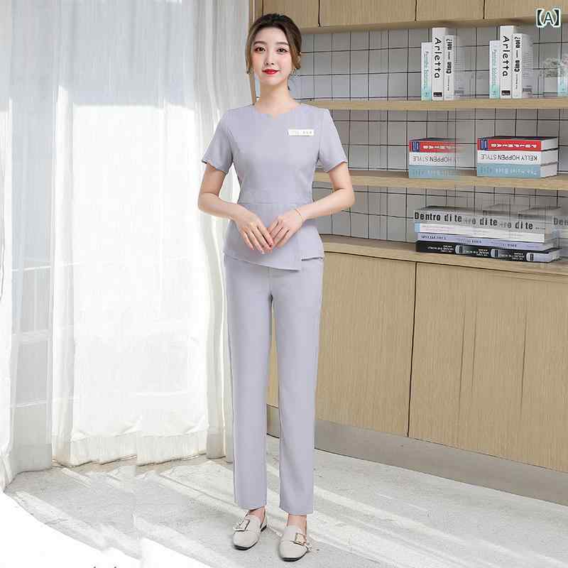 美容院 美容 師 作業 服 レディース 美容院 美容 師 作業 服 女性 夏 高級 肌 管理 健康 センター 足 ..