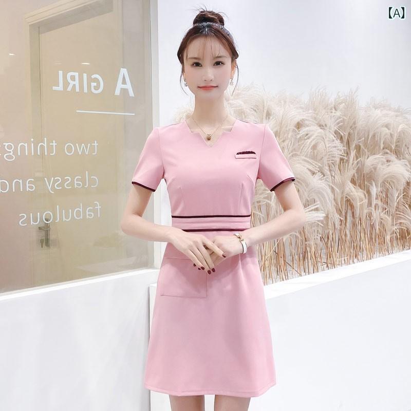 美容院 美容 師 作業 服 レディース 秋と 冬の ハイ エンドの 新しい 美容院 美容 師 作業 服 技術者 ..