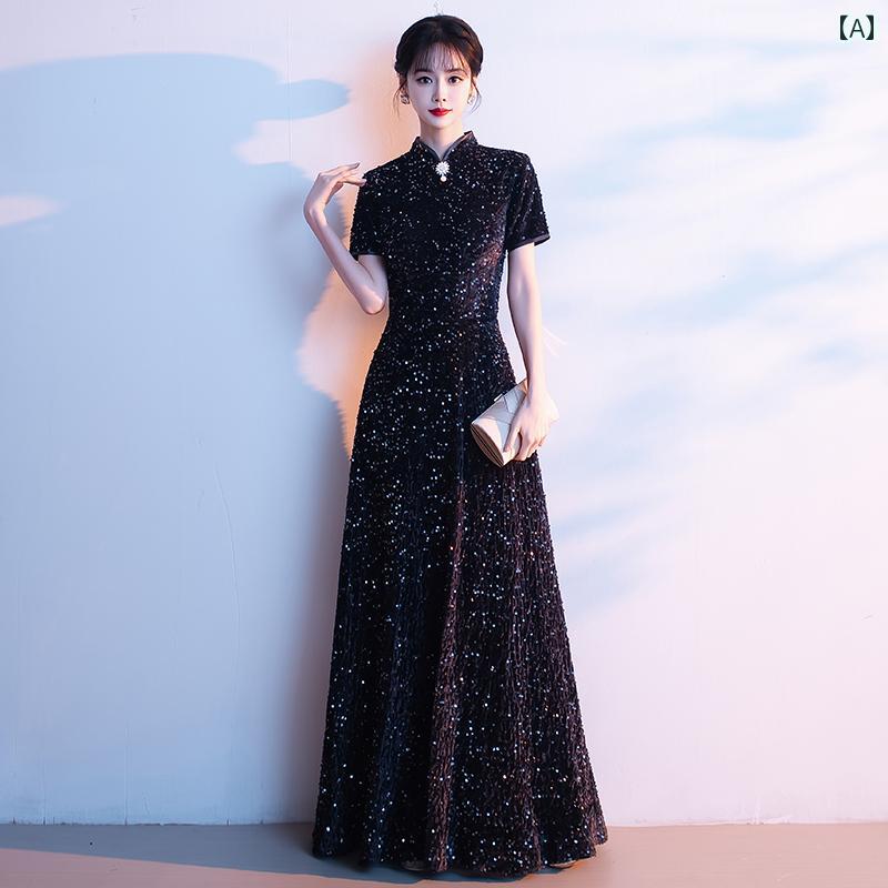 チャイナ ドレス スカート 中国 合唱 パフォーマンス 衣装 女性 ロング スカート 五四 青年 節 舞台 朗..