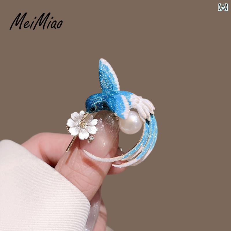 コサージュ ピン 女の子 デザイン センス 中国 風 エナメル 塗装 鳥 ブローチ 高級 女性用 絶妙な コサージュ 高級 コート スーツ アクセサリー ピン