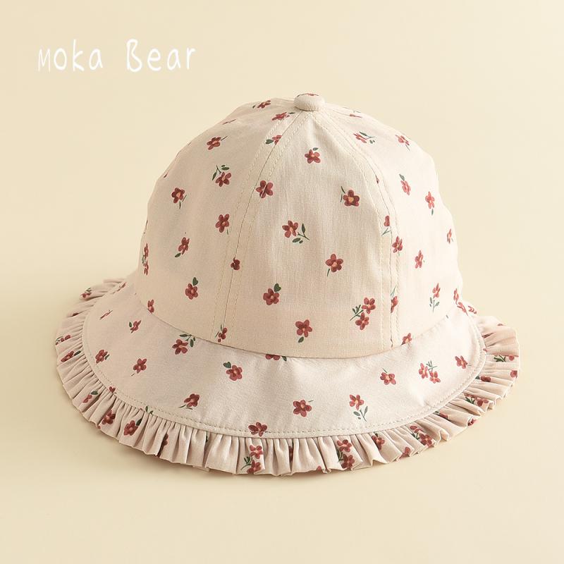ベビー 帽子 春秋用 ベビー 帽子 春と 秋 コットン プリーツ レース 女の子 サンハット 夏 ベビー ガー..