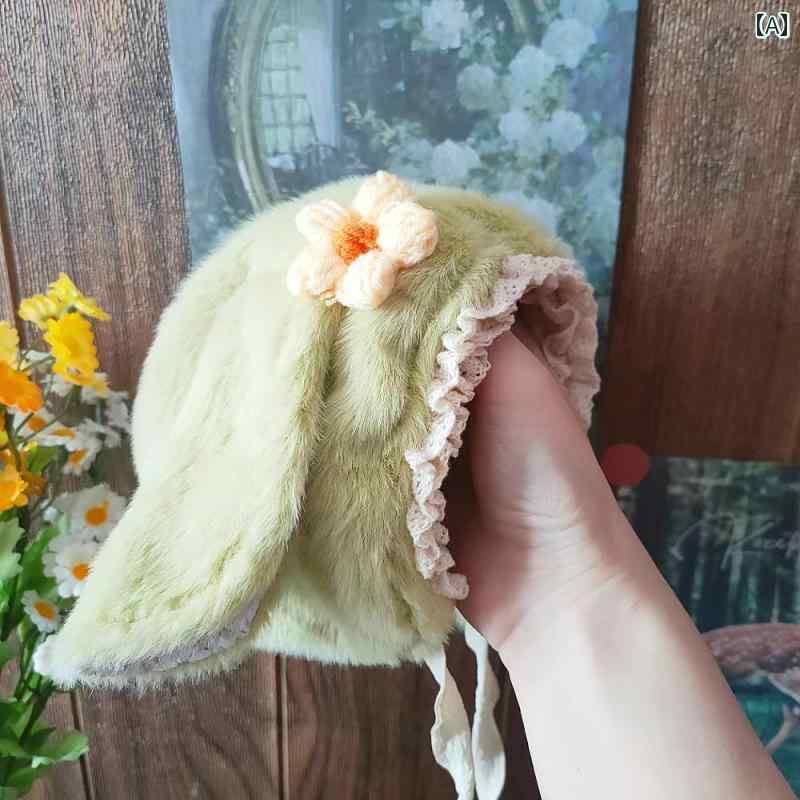 ベビー 帽子 春秋用 男の子と 女の子の 赤ちゃん用 冬用 帽子、 かわいい ぬいぐるみの 子 羊の 帽子、..