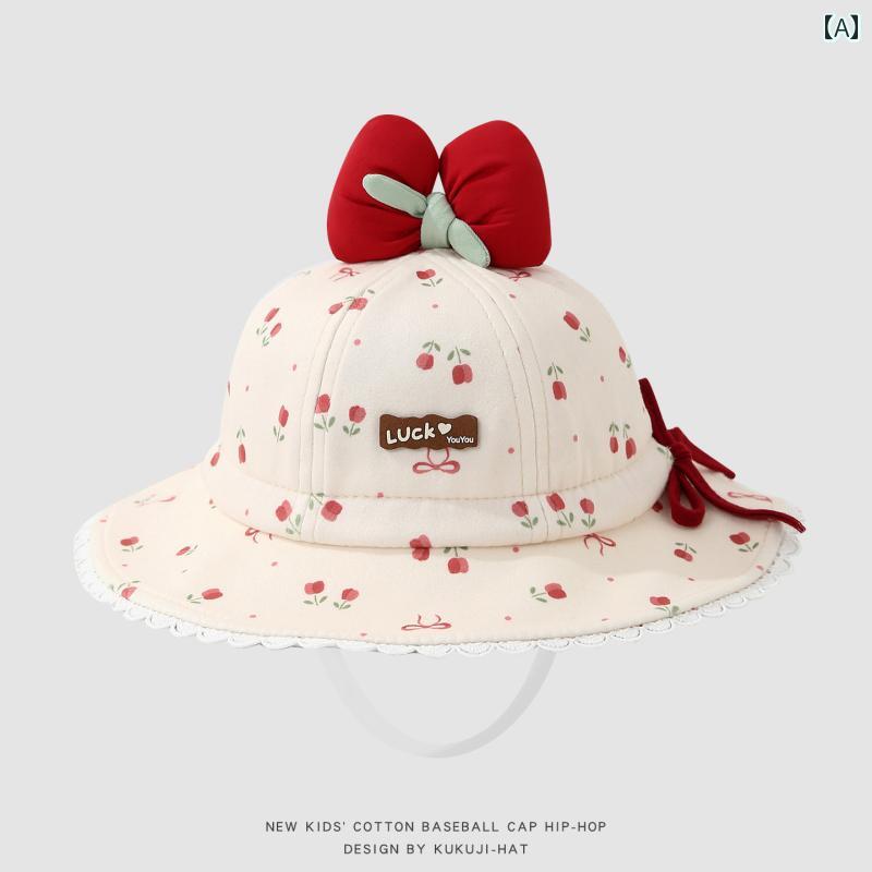 ベビー 帽子 春秋用 ベビー 帽子 春と 秋 女の 赤ちゃん おしゃれ かわいい サンハット 幼児 調節 可能..