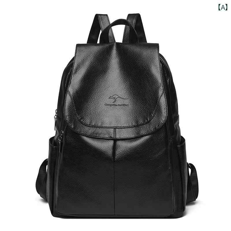 女性 旅行 バック オレンジ バック パック レディース 2024 新作 本 革 テクスチャ ライチ 柄 ファッシ..