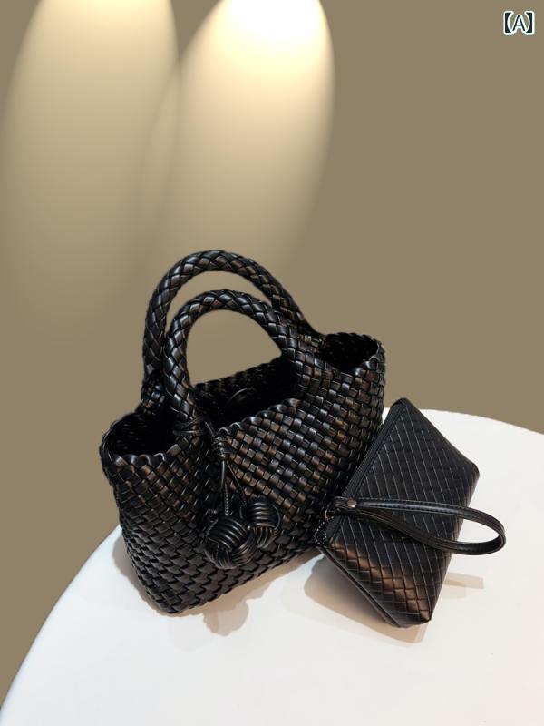 バスケット バッグ 女性用 手編み本 革 ハンドバッグ 2025年 新作 夏 バスケット バッグ ファッショナブルで 多 用途な ショルダー メッセンジャーバッグ