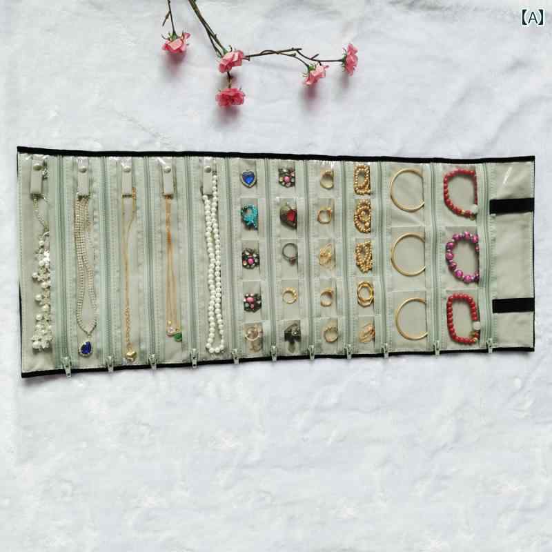 ジュエリー収納バッグ 透明な 展示 バッグ ジュエリー 収納 バッグ ネックレス ボタン ブレスレット イヤリング メイクアップ イヤリング ベルベット ネックレス 収納