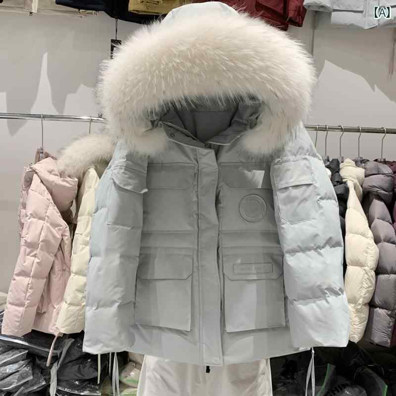 ダウンジャケット レディース 暖かい ダウンジャケット レディース 暖かい 2025年 新作 ダウン ジャケット レディース ショート 丈 韓国 風 厚手 ゆったり 大きめ ファーカラー ホワイトダックダウン パーカー ワークジャケット レディース