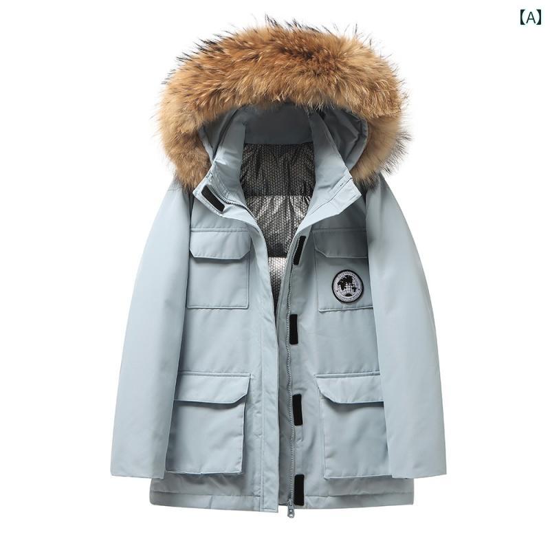 ダウンジャケット レディース 暖かい ダウンジャケット レディース 暖かい ブルー ワークウェア ダウン ジャケット レディース プチ 2024新 スタイル パーカー ミドル 丈 厚手 ゆったり カップル ジャケット 冬