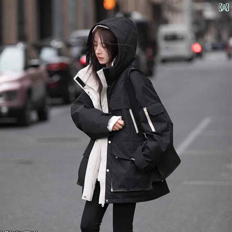 ダウンジャケット レディース 暖かい ダウンジャケット レディース 暖かい ダウン コットンジャケット レディース 冬 ホット スタイル ジャケット 2024年 新作 ワークウェア 厚手 ジャケット パーカー