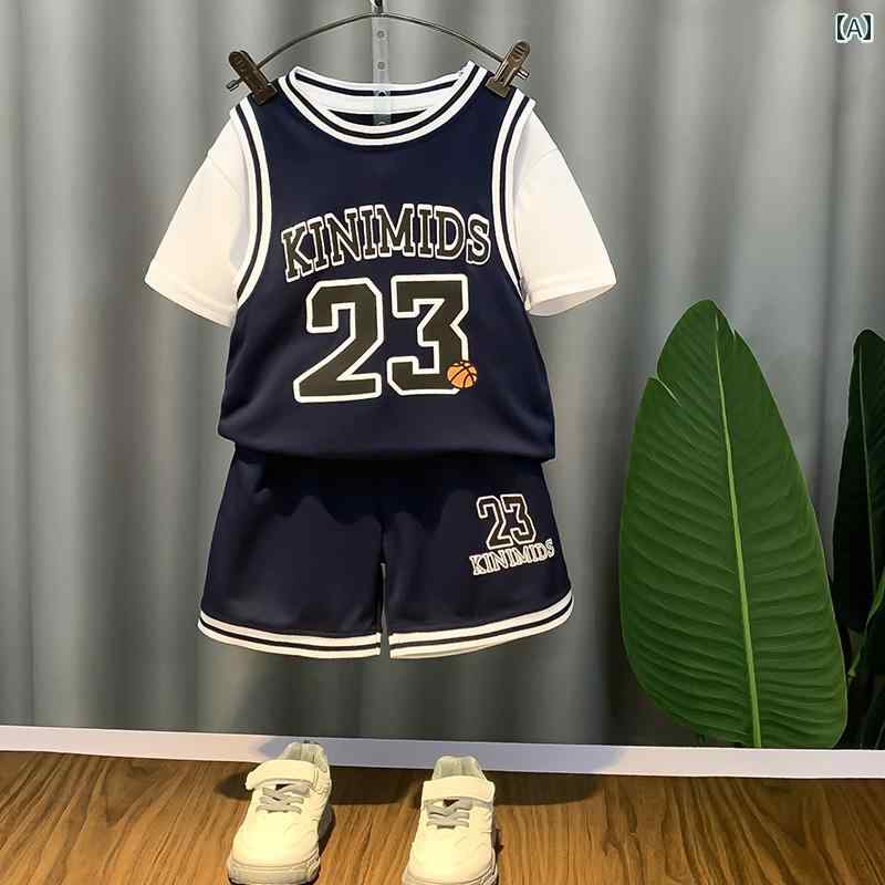 子供用バスケットボールユニフォーム 子供用 バスケットボール ユニフォーム、 夏用 ベビー バスケット..