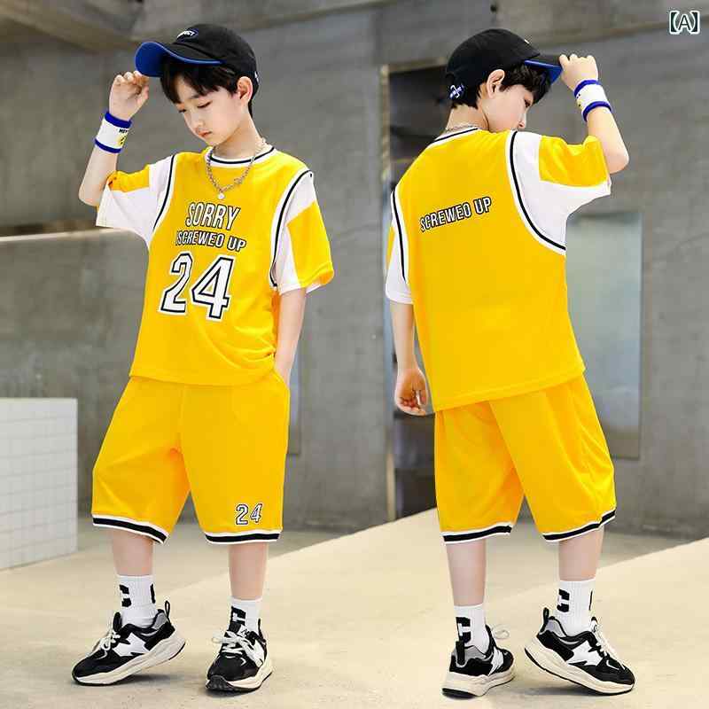 子供用バスケットボールユニフォーム 子供 服 男の子 速 乾性 バスケットボール ユニフォーム スーツ 中高年 子供用、 小学生、 子供用 バスケットボール ユニフォーム、 No . 24 神戸 スポーツ スーツ