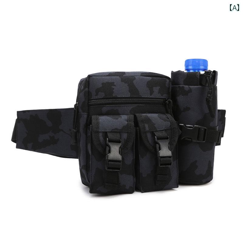 マルチポケット ウエストバッグ アウトドア用 耐 摩耗性 防水 キャンバス タクティカル ウエスト バッ..