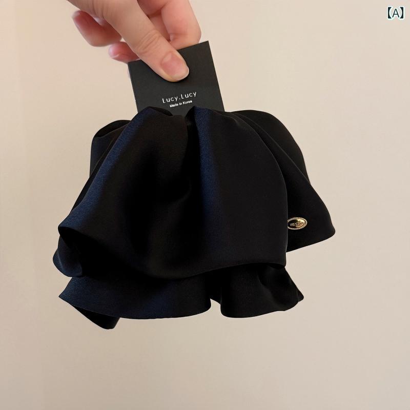 ゴムバンド ヘアバンド ヘアアクセサリー デザイン センスが 重い サテンスカート ポニーテール クリッ..