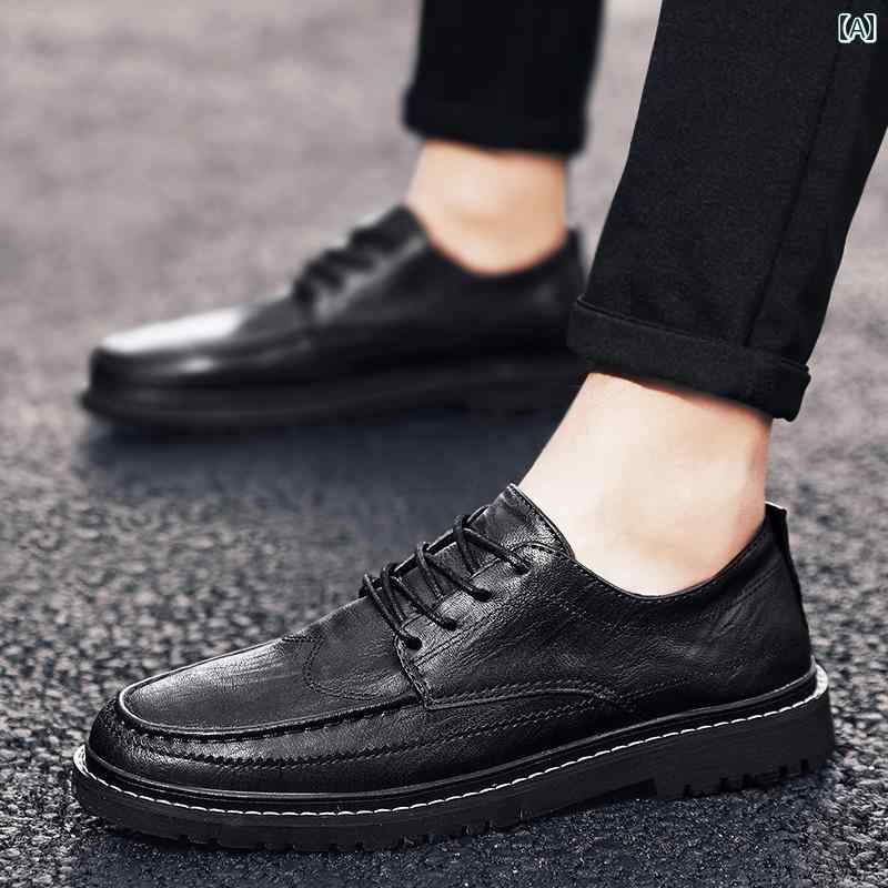ソフトレザー メンズ レザーシューズ メンズカジュアル レザーシューズ 英国 スタイル 2024 新しい 夏..
