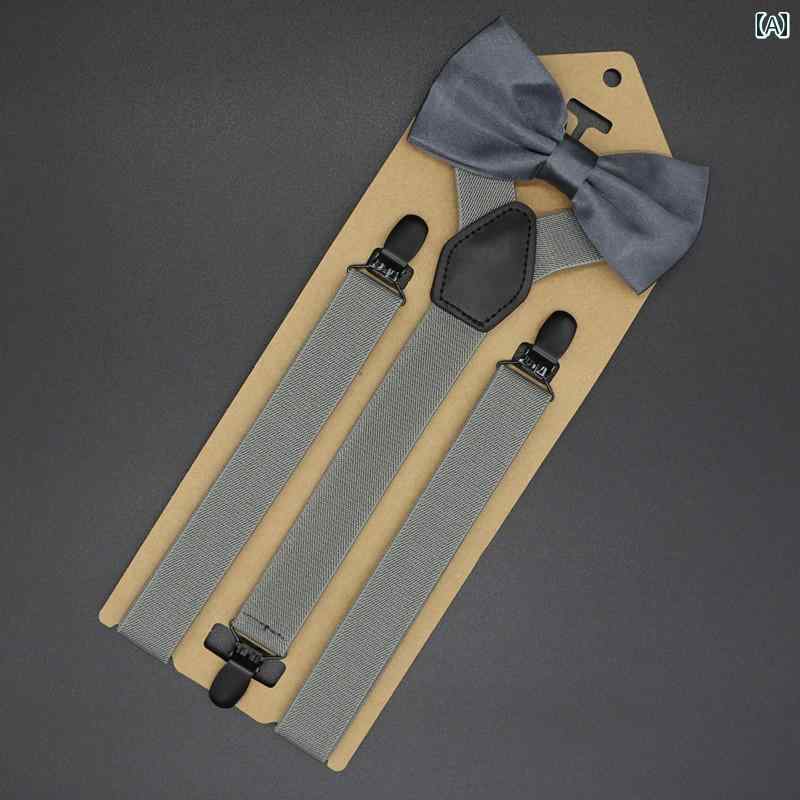 サスペンダー ベルト 男性用と 女性用の 装飾 サスペンダー クリップ、 伸縮性の ある 滑り止め サスペンダー、 大人用 ズボン サスペンダー、 花婿 付添 人用 サスペンダーと ネクタイ セット。