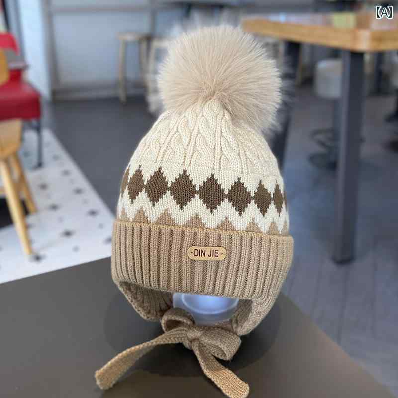 子供用 ニット帽 かわいい 子供用 帽子 秋 冬 韓国 風 暖かい 防 風 ウール 帽子 男の子 女の子 冬 赤..