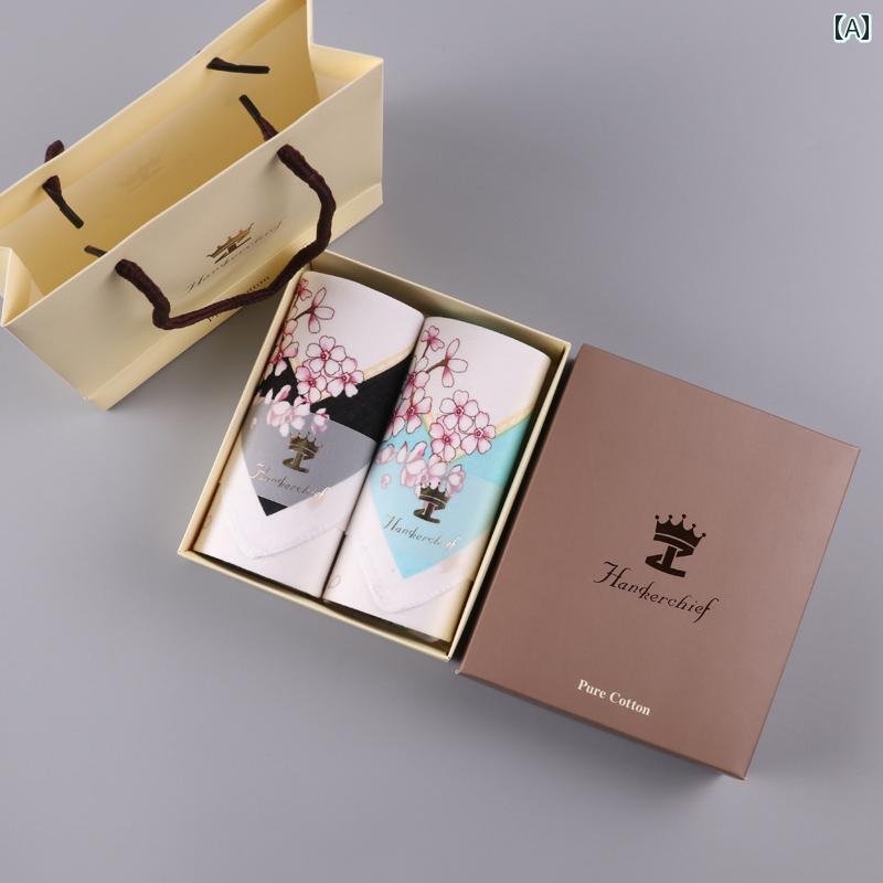 レディース ハンカチ 過去の 季節 Duanya レディース 純 綿 ハンカチ 綿 柔らかい 吸水性 汗 拭き 古代 風 ハンカチ 新鮮な 花 スクエア ハンカチ