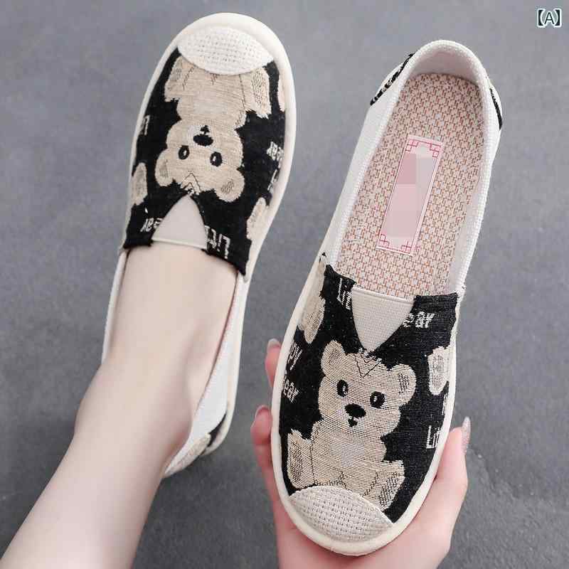 レディース ワークシューズ オールド 北京 布 靴 レディース 秋 新作 ファッション カジュアル スリッ..