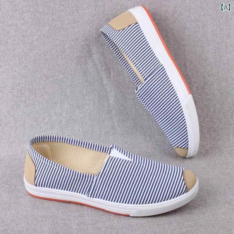 レディース ワークシューズ 北京 布 靴 レディース フラット ソフト 底 滑り止め 通 気性 中年 高齢 マ..