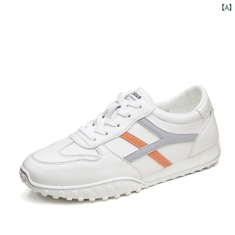 レディース ワークシューズ フォレストガンプの 白い 女性用 靴、 運転 練習用、 2024年 春秋 新作、 ..