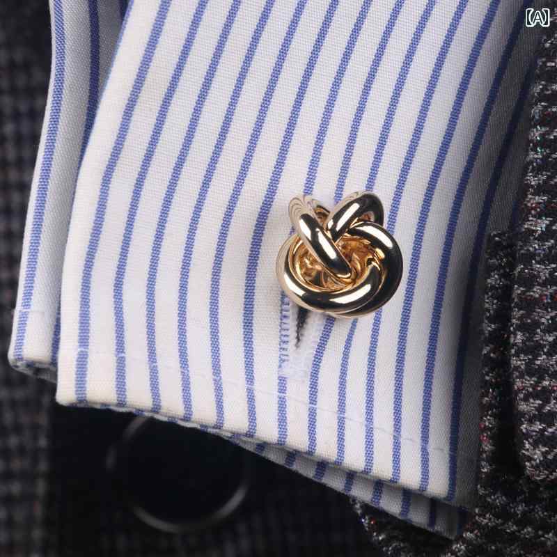 フレンチシャツ メンズ カフス ゴールド ツイスト カフス ブローチ メンズスーツ コート コサージュ スーツ ジャケット ブローチ レディース アクセサリー ...