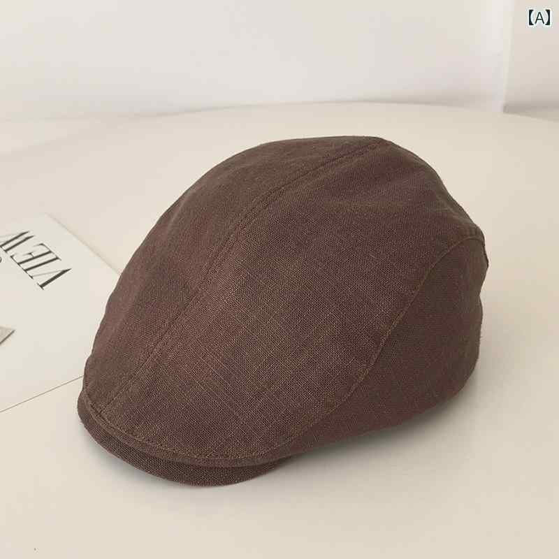 フレンチ ベレー帽 レディーススタイル 春と 夏の 女性の ための 英国の 薄い 綿と リネンの 帽子、 新..