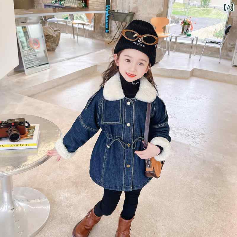 女の子の フリースジャケット 秋 冬 2024 新しい スタイルの 子供の 冬の デニム スタイリッシュな 赤ちゃんの 冬 服 ウエスト パーカーブランド: Shubo Bearスタイル：レジャー生地: その他/その他ショッピングモールと同じですか？いいえ省: 浙江省都市: 杭州材料構成: その他の材料 100商品番号: 2024/9/21/88対象年齢：2歳、4歳、10歳、18ヶ月、12ヶ月、9歳、6歳、8歳、3歳、5歳、7歳適用季節：秋冬安全レベル：クラスB帽子をかぶるかどうか：いいえ掲載年と時期：2024年冬原産地: 中国本土バージョン: スリムフィット厚さ：プラスベルベット襟のタイプ：小襟衣服の前立て：隠しボタン柄：無地対象性別：女性モデル実写：モデルとの実写参考身長：140cm 130cm 90cm 100cm 110cm 120cm色の分類: デニムブルー