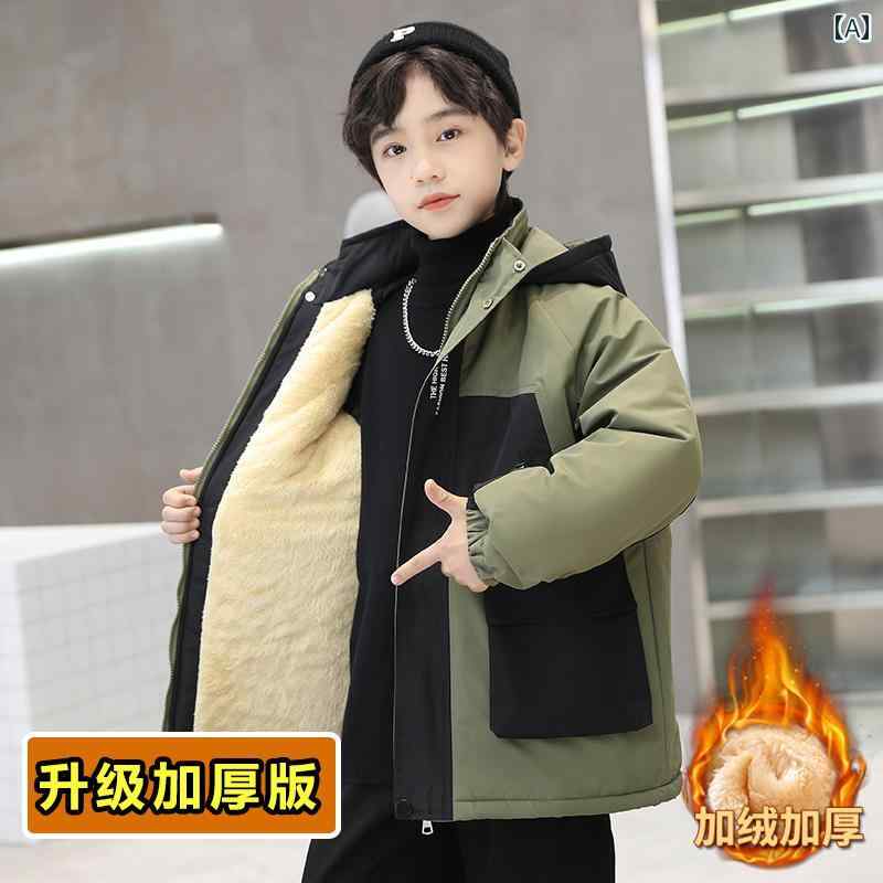 子供 服の 男の子の 冬 服 プラス ベルベット ジャケット 秋と 冬の スタイル 2025 新しい 男の子の キルティング ミディアムと ラージの 子供用 パーカーが 厚くなっていますブランド: Zhebaidaスタイル：レジャー素材：化学繊維ショッピングモールと同じですか？いいえ省: 浙江省都市: 湖州材料構成: その他の材料 100製品番号: HPYG、8109対象年齢：13歳、4歳、10歳、14歳、12歳、9歳、6歳、8歳、5歳、7歳、11歳適用季節: 冬安全レベル：クラスB帽子をかぶるかどうか：外せない帽子の場合掲載年と時期：2023年冬原産地: 中国本土厚さ: 厚め襟のタイプ: フード付き衣服の前立て：ジッパーパターン: 文字/数字/テキスト対象性別: 男性モデル実写：モデルとの実写高さ: 140cm 130cm 150cm 160cm 170cm 120cm色の分類：パープル、ワインレッド、ブラック、グリーン、アーミーグリーン（アップグレード版）、コーヒー（アップグレード版）、ワインレッド1、ブラック参考身長：120cm 130cm 140cm 150cm 160cm 170cm