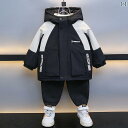 子供用フリースジャケット 男の子 パーカー 男の子の 秋 冬 ジャケット キルティング 2024 新しい 子供用 2枚入り ジャケット パーカー ベビー 冬 厚...